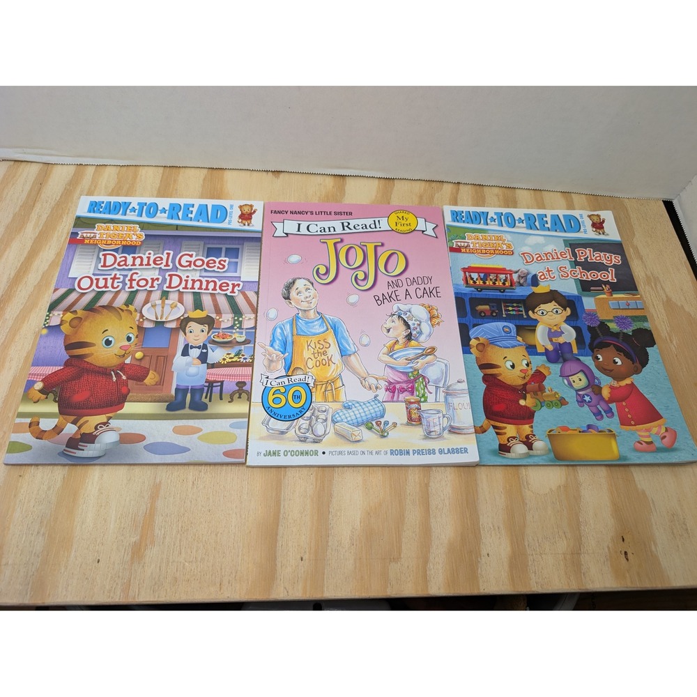 Daniel Tiger Neighborhood & Jojo I Can Read 3 Book Lot Early Readers Pre-Level 1
